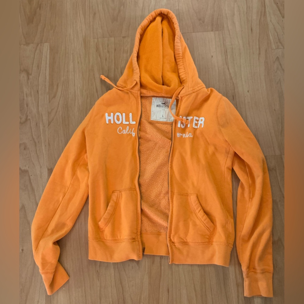 Light orange Hollister Zip Up Hoodie